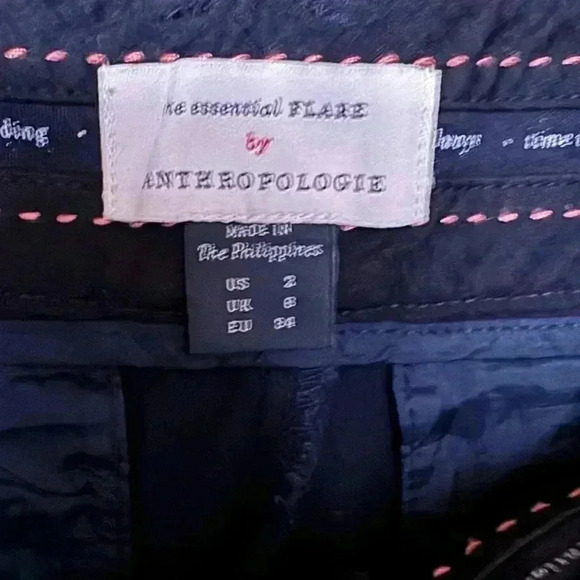 Anthropologie The Essential Flare Crop Pants Blue Size 2 - Picture 3 of 4